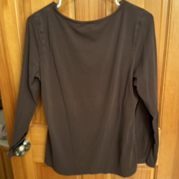 J. Jill Satin Stitch Tee - Brown - Medium - Picture 4 of 4